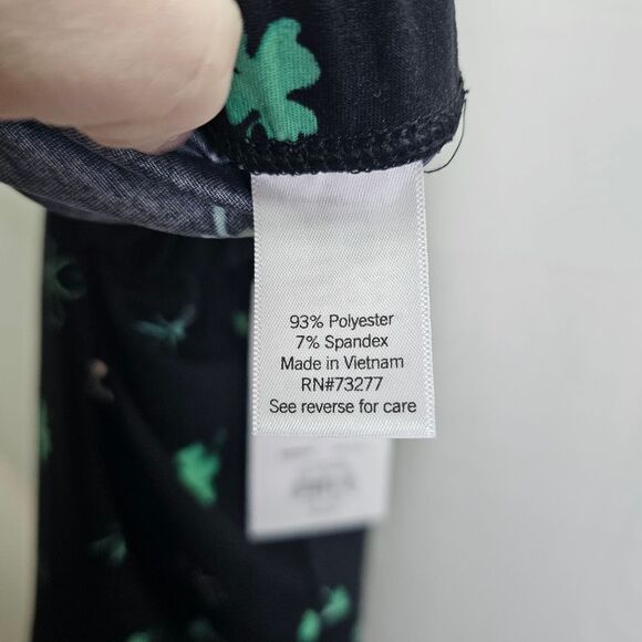 Celebrate Together Black St. Patrick's Day Shamrock Leggings Size Smal - Picture 7 of 9